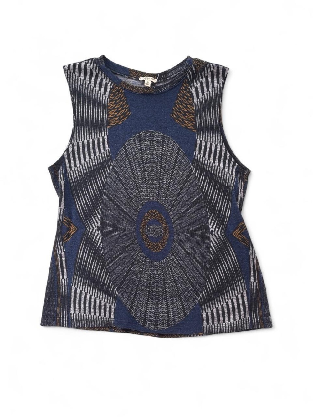 Lily White Vintage Geometric Kaleidoscope Tank Top Size Medium Made USA